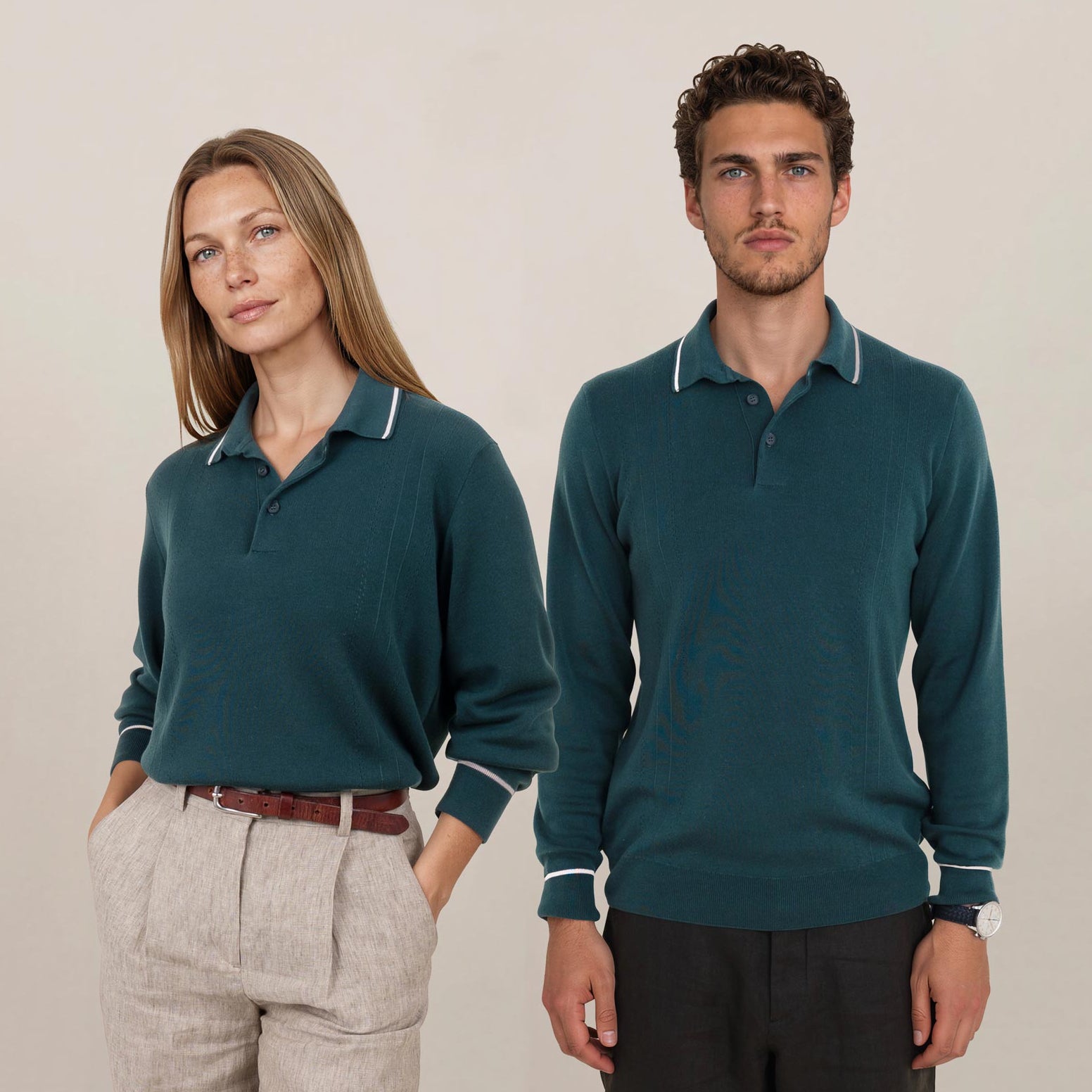 LEGNA Knit Polo Longsleeve