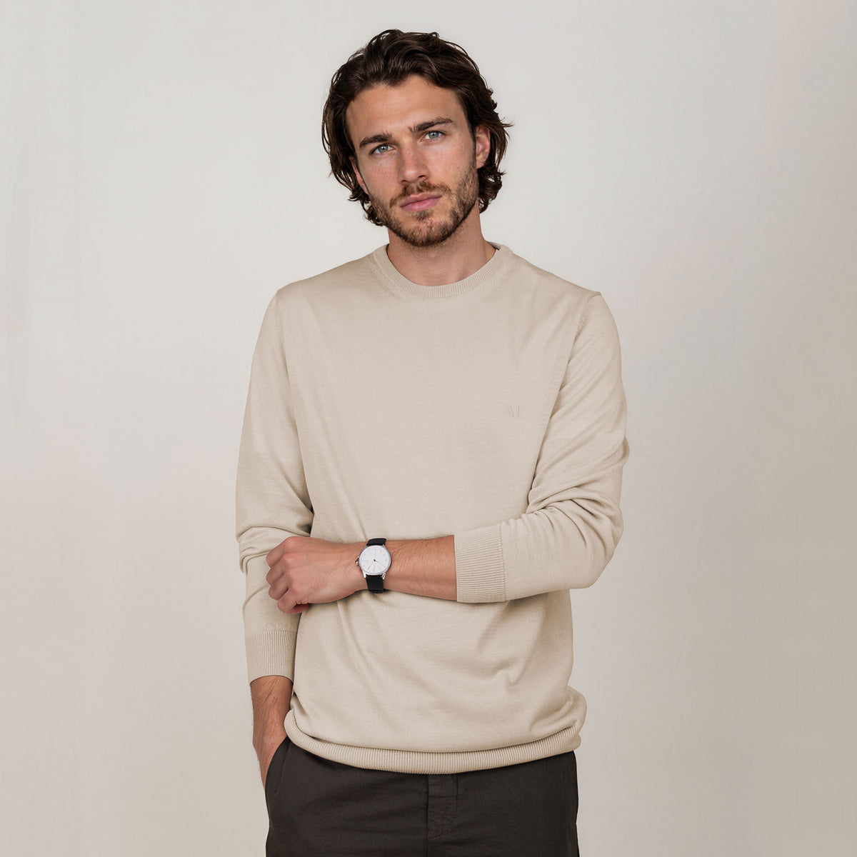 LEGNA-Sweater-Lightweight_man_beige_front2 #color_beige