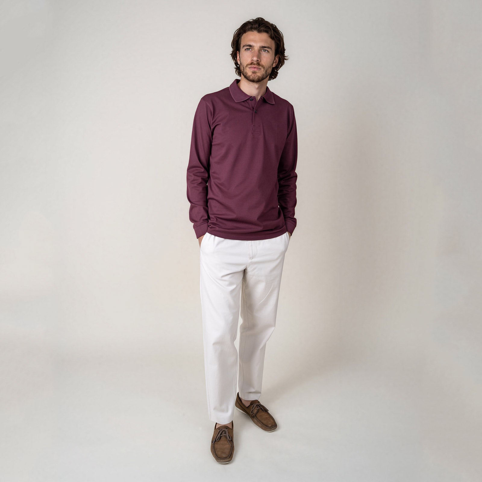 MANGOLA_Polo-Longsleeve_men_bordeaux_man_front #color_bordeaux