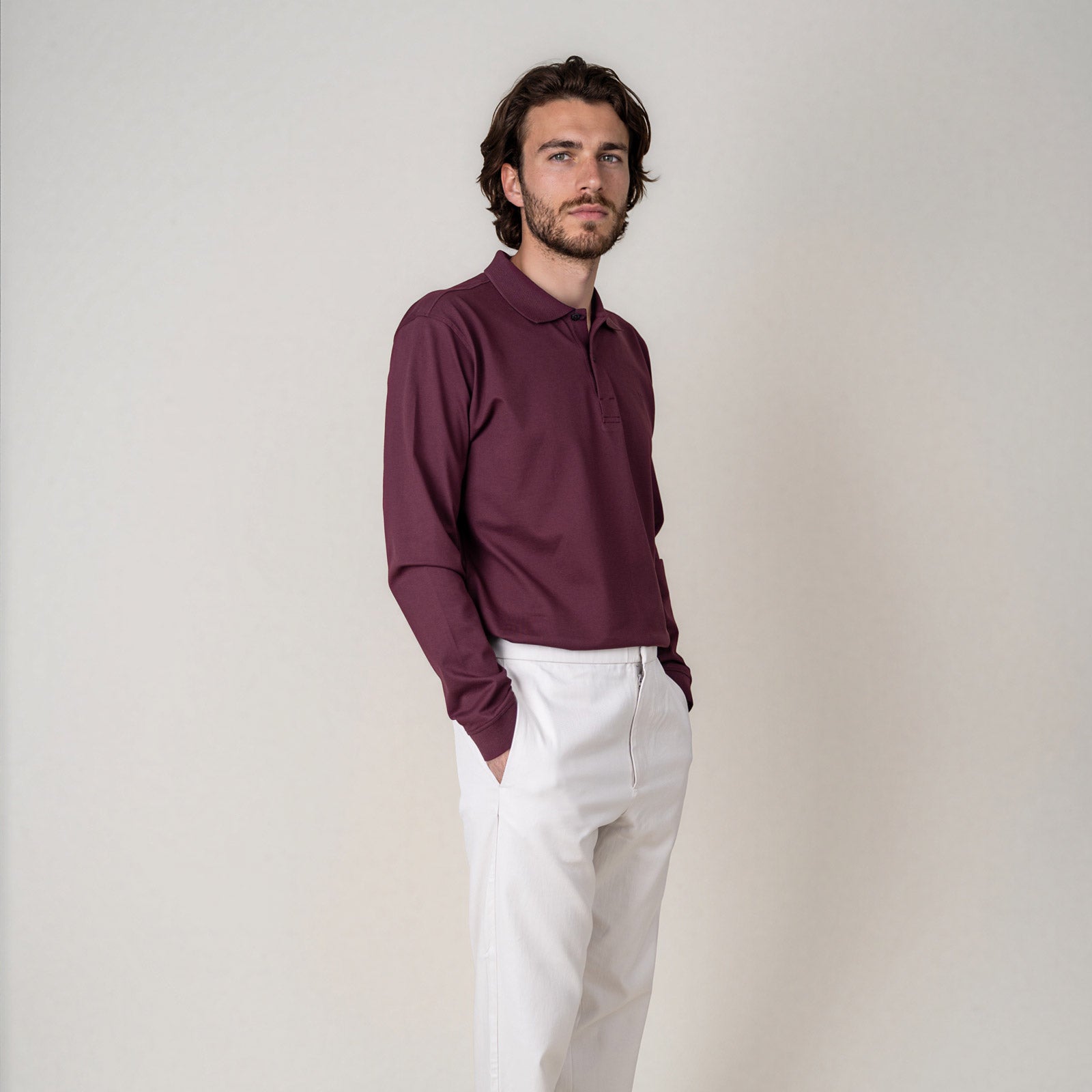 MANGOLA_Polo-Longsleeve_men_bordeaux_man_front4 #color_bordeaux