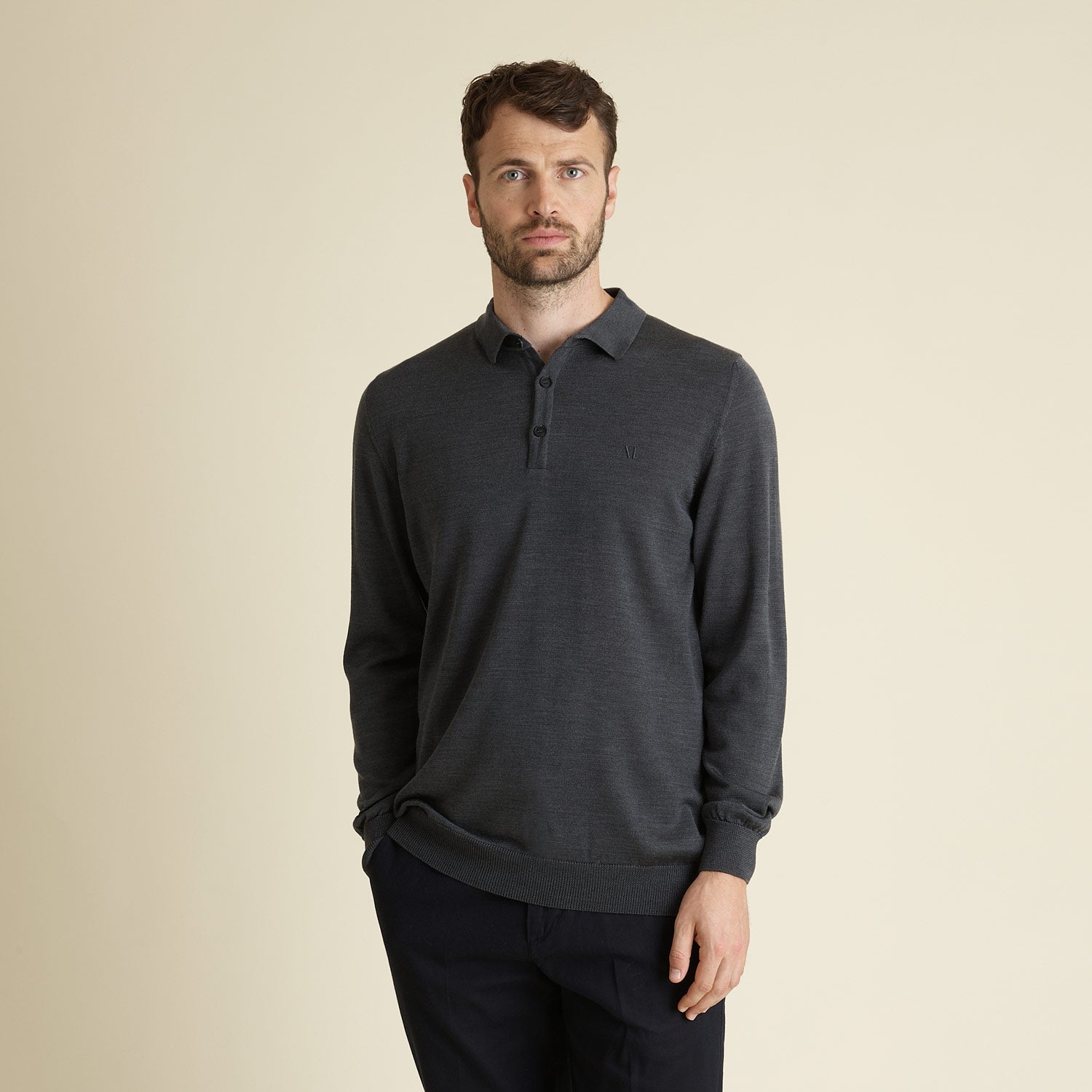 Strickpullover LEGNA-MERINO Polo Pullover Muntagnard #color_anthracite