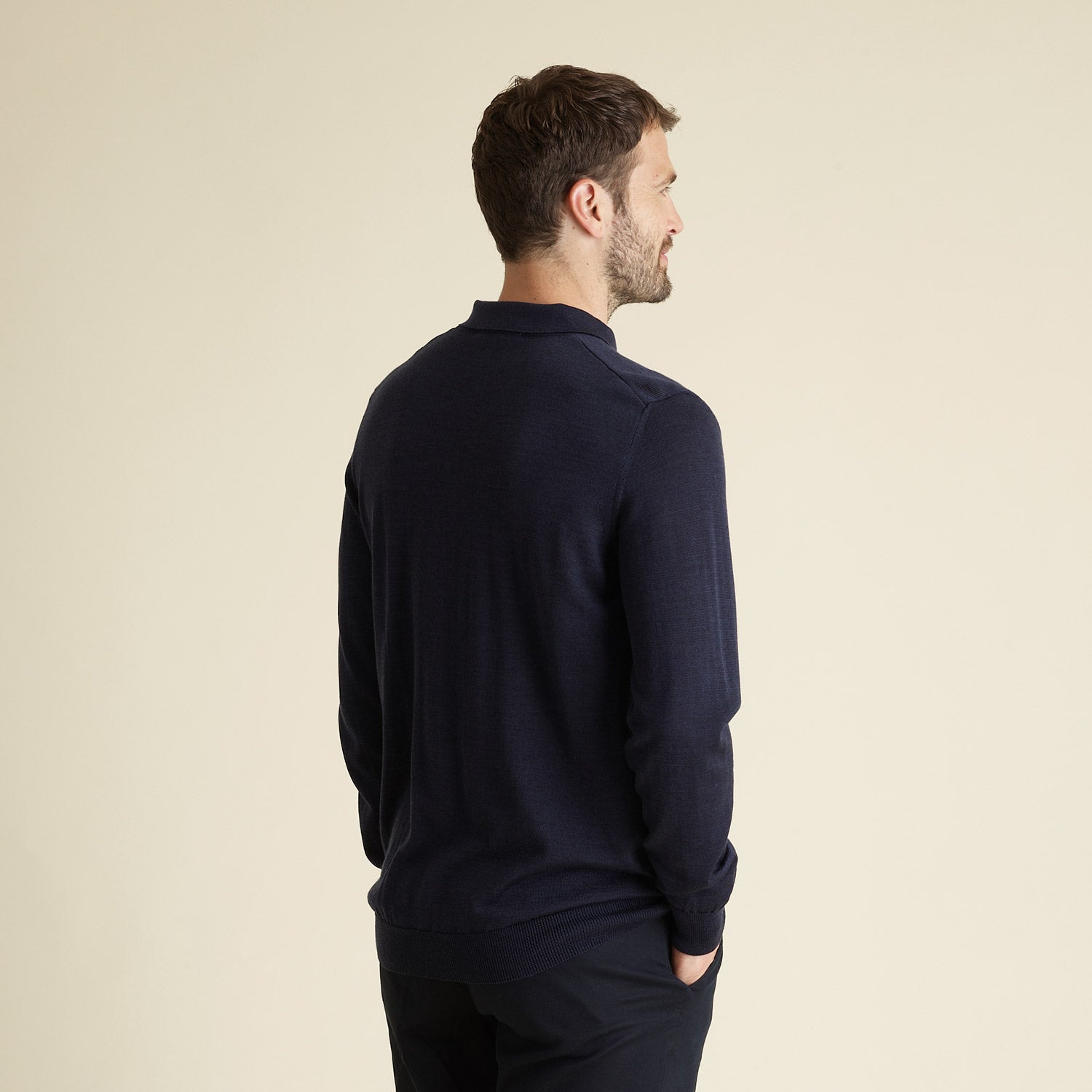 Strickpullover LEGNA-MERINO Polo Pullover Muntagnard #color_dark blue