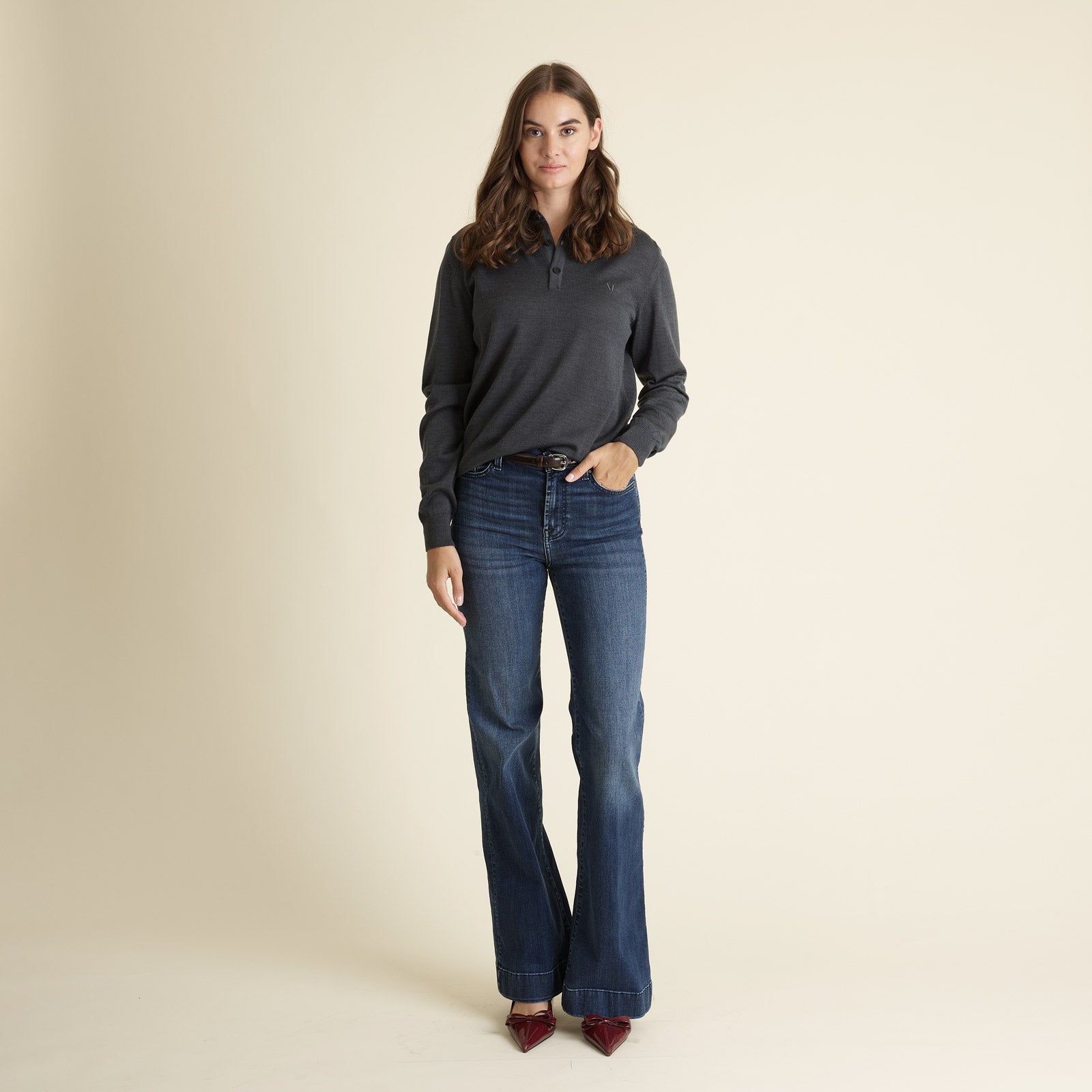 Strickpullover LEGNA-MERINO Polo Pullover Muntagnard #color_anthracite