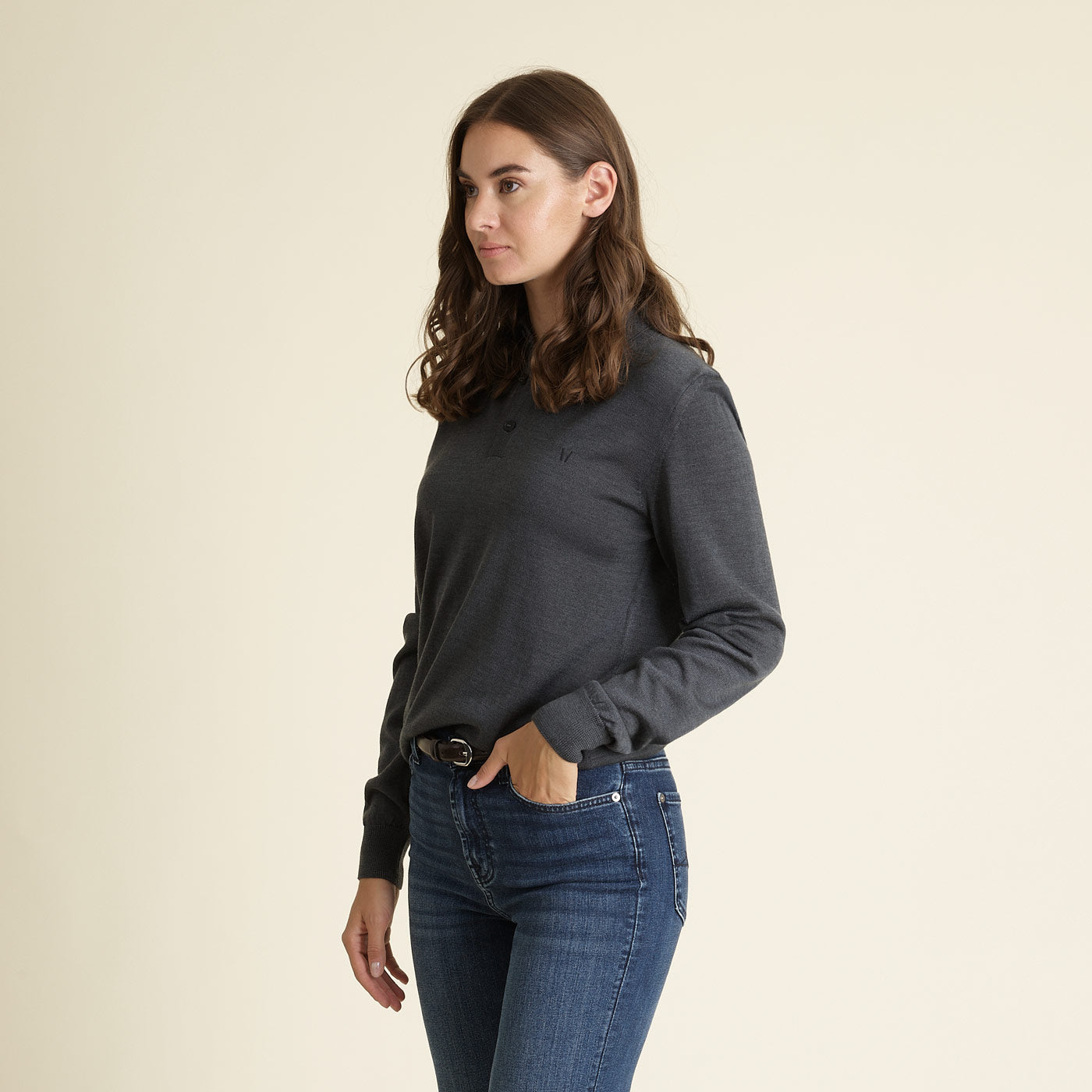 Strickpullover LEGNA-MERINO Polo Pullover Muntagnard #color_anthracite