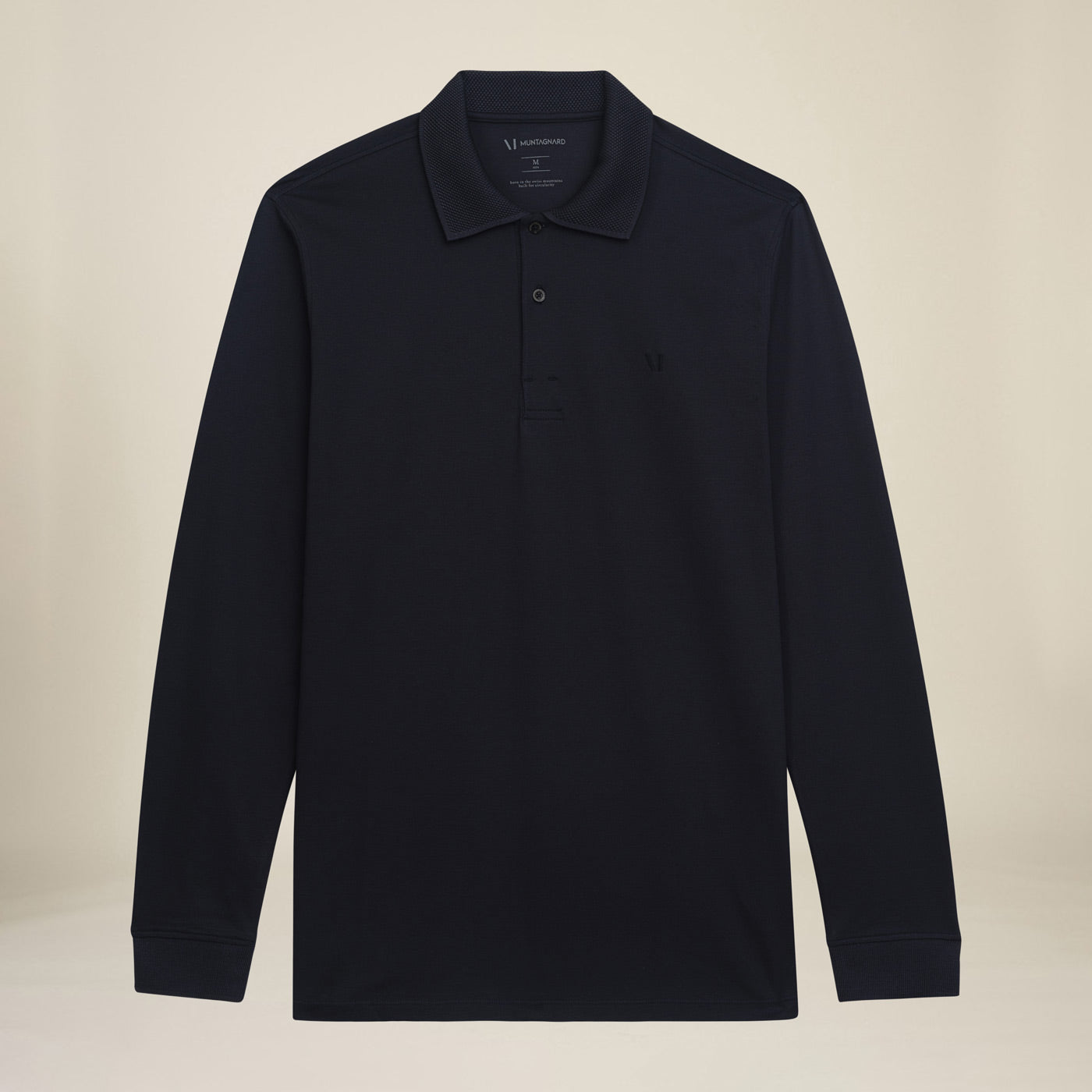 Longsleeve Piqué Polo Shirt_premium cotton #color_dark blue