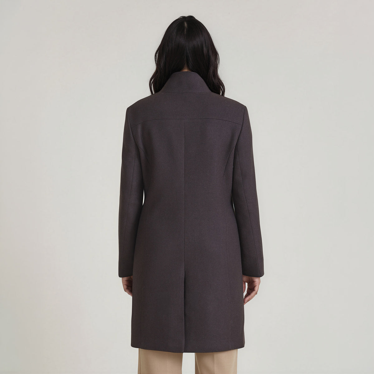 LANA-Coat_woman_dark-brown_back #color_dark brown
