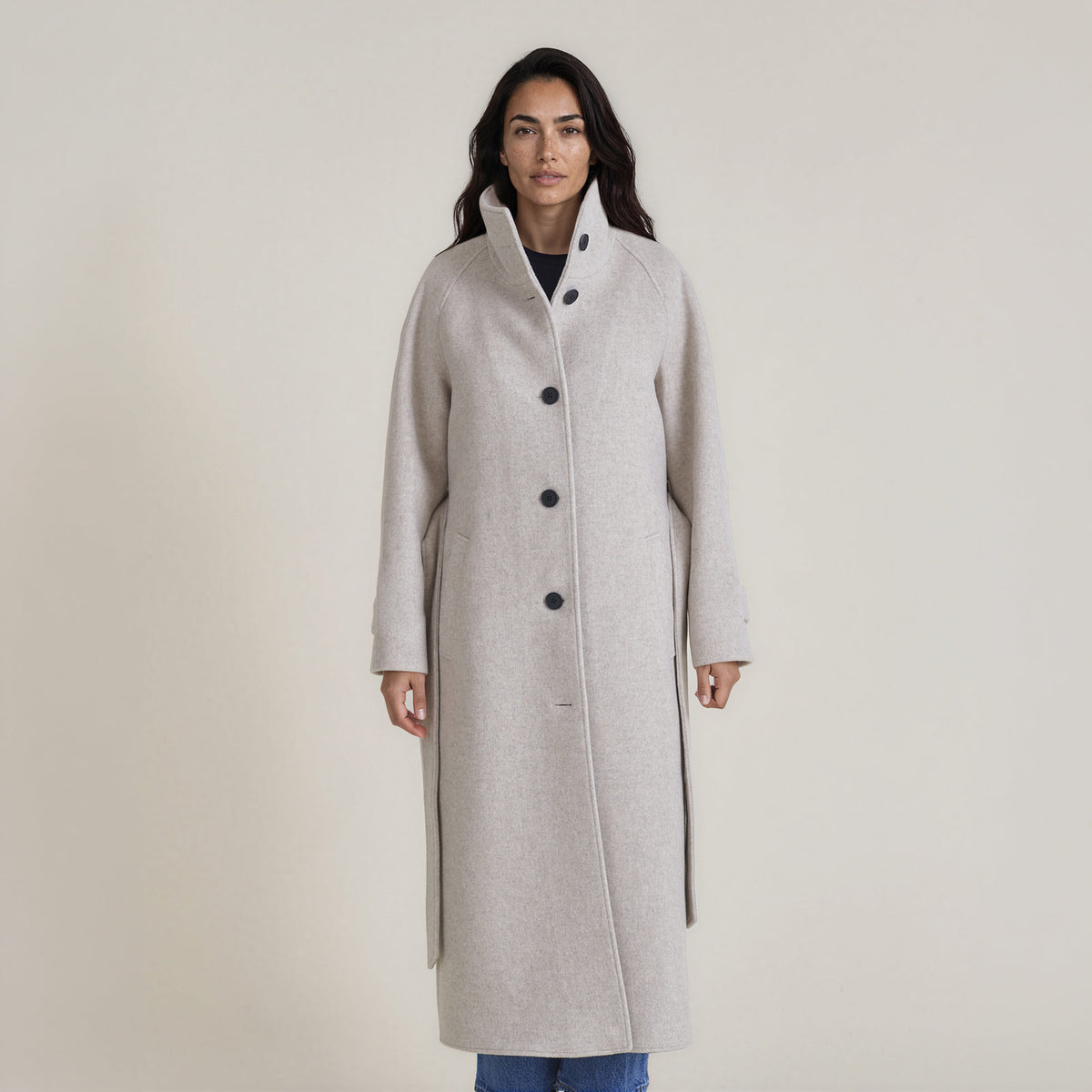 LANA-Raglan-Coat_woman_light-grey_front #color_light grey