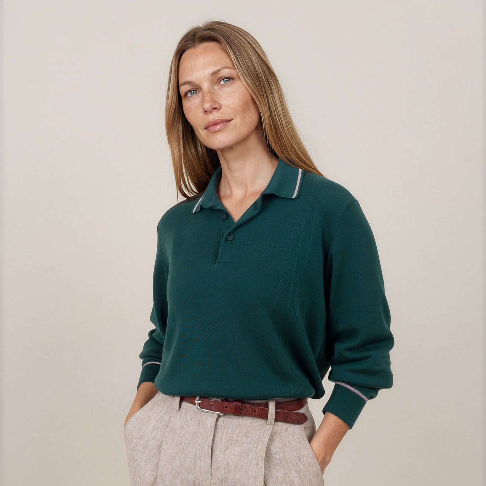 LEGNA Knit Polo Longsleeve