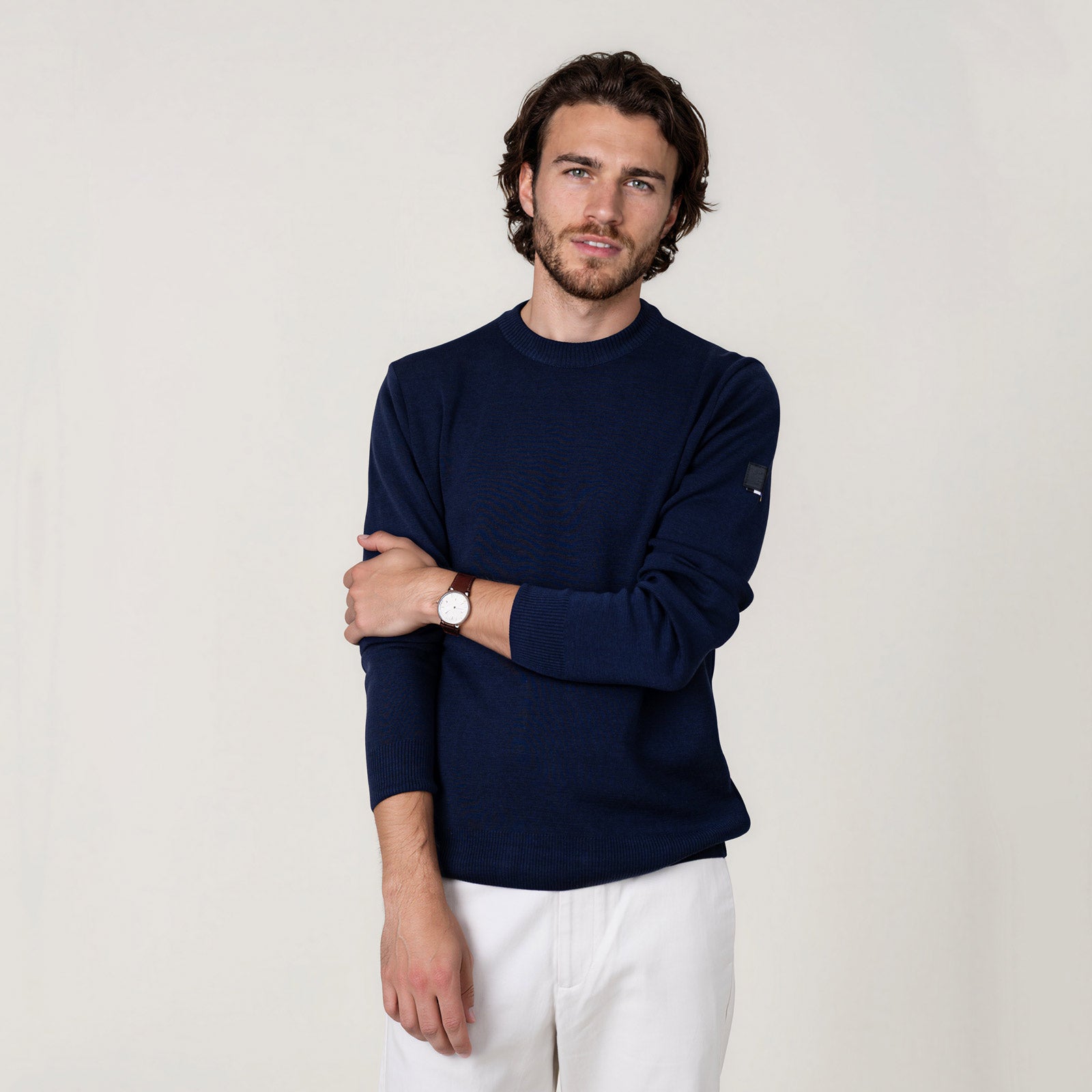 LEGNA-Sweater-Midweight_man_dark-blue_front2 #color_dark blue