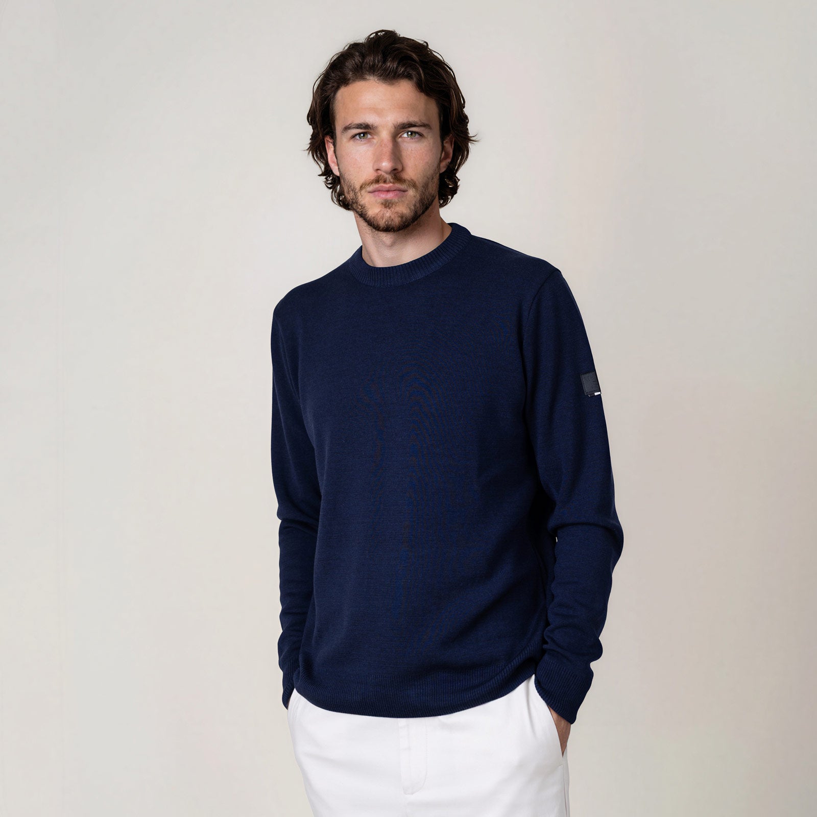 LEGNA-Sweater-Midweight_man_dark-blue_front #color_dark blue