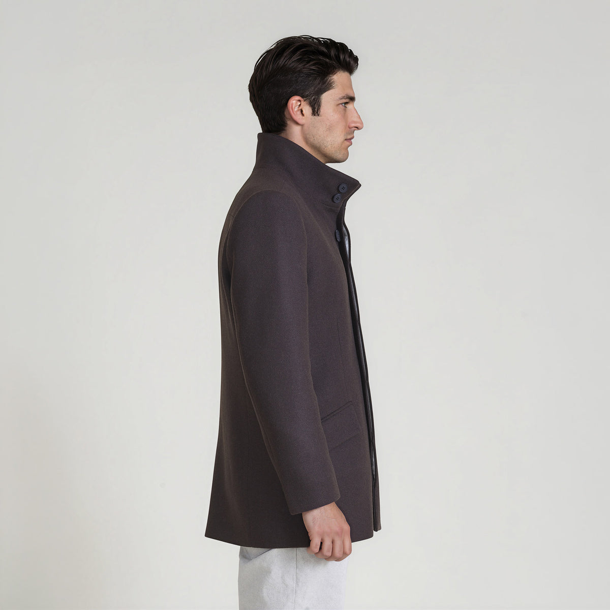LANA-Jacket_man_dark-brown_side #color_dark brown