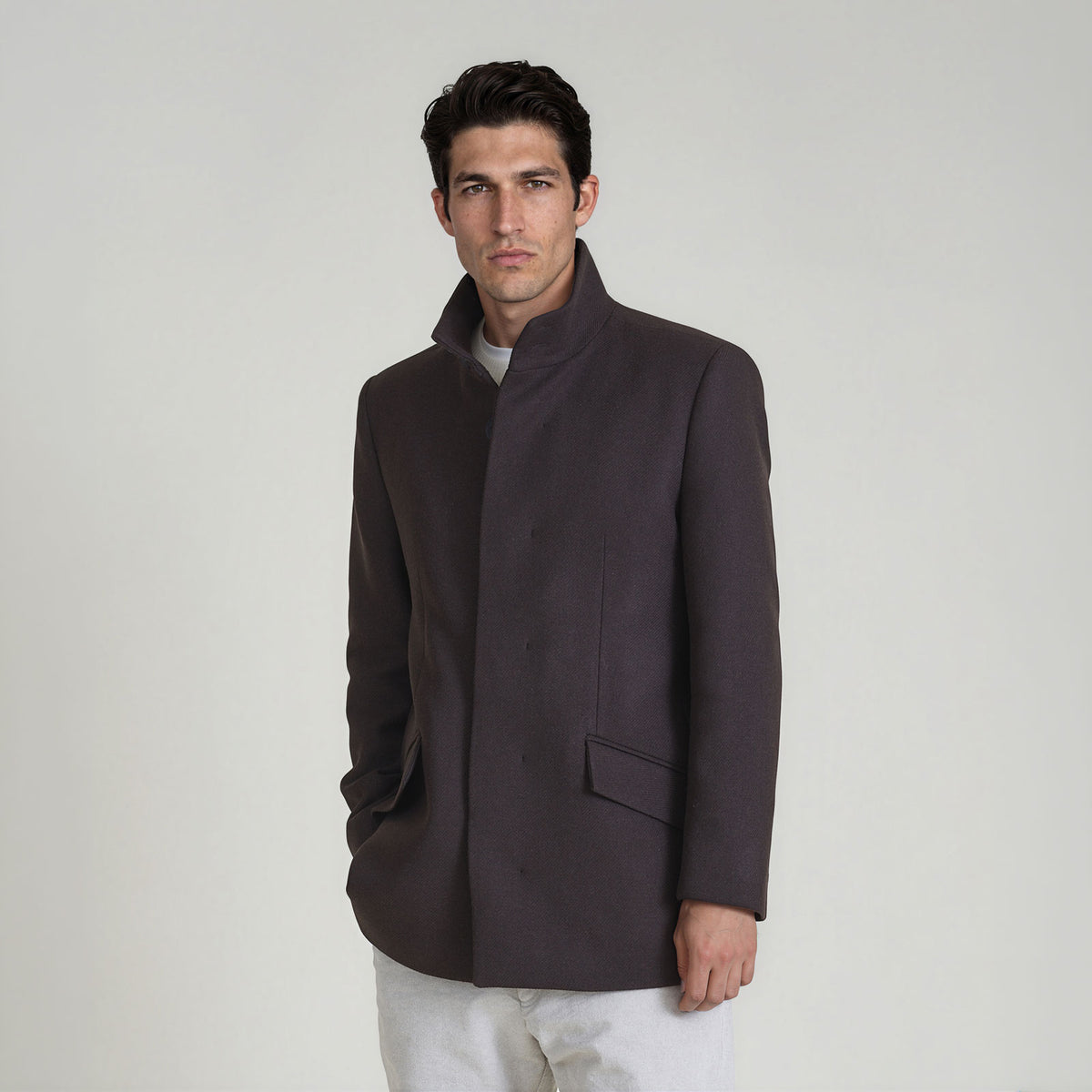 LANA-Jacket_man_dark-brown_front #color_dark brown