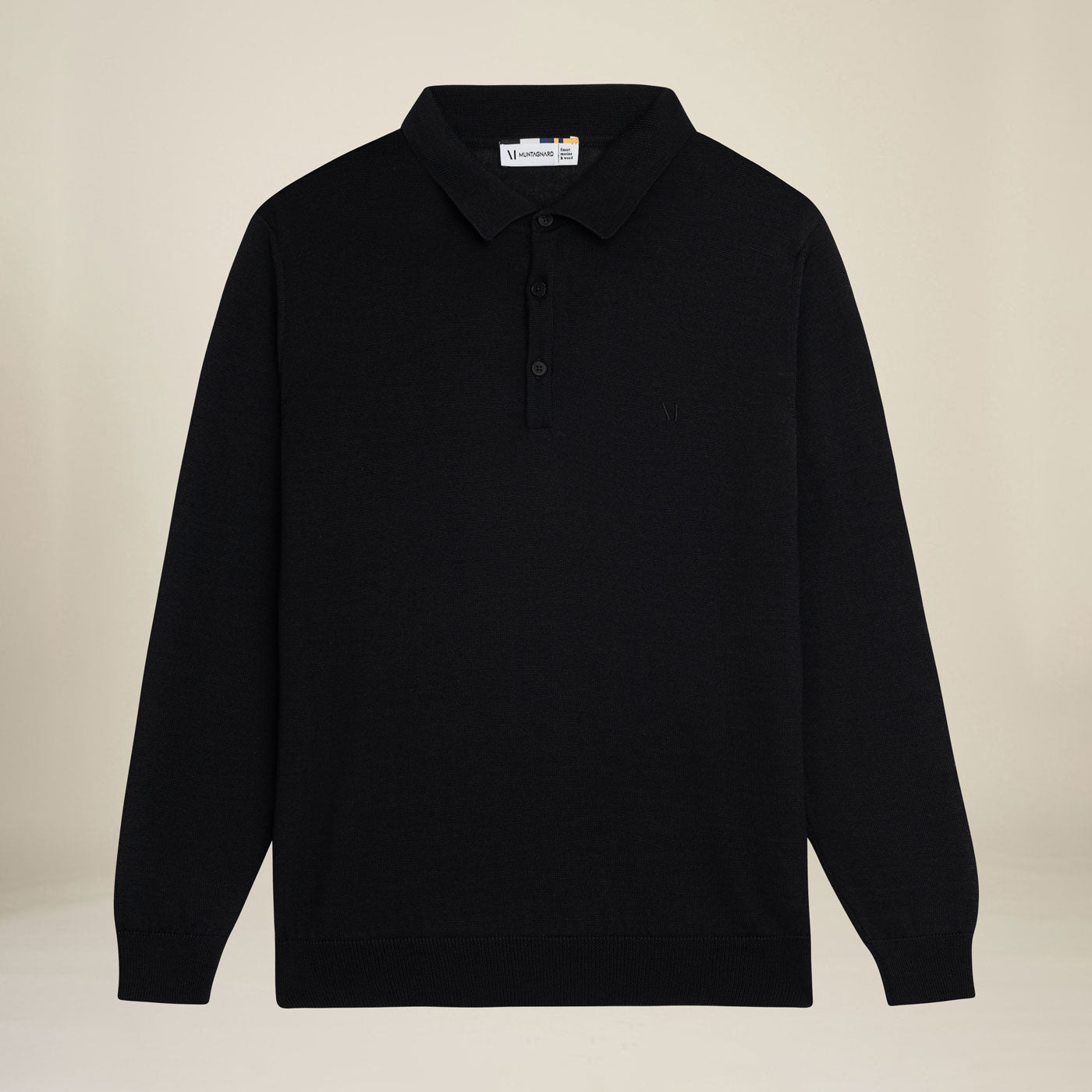 Strickpullover LEGNA-MERINO Polo Pullover Muntagnard #color_black
