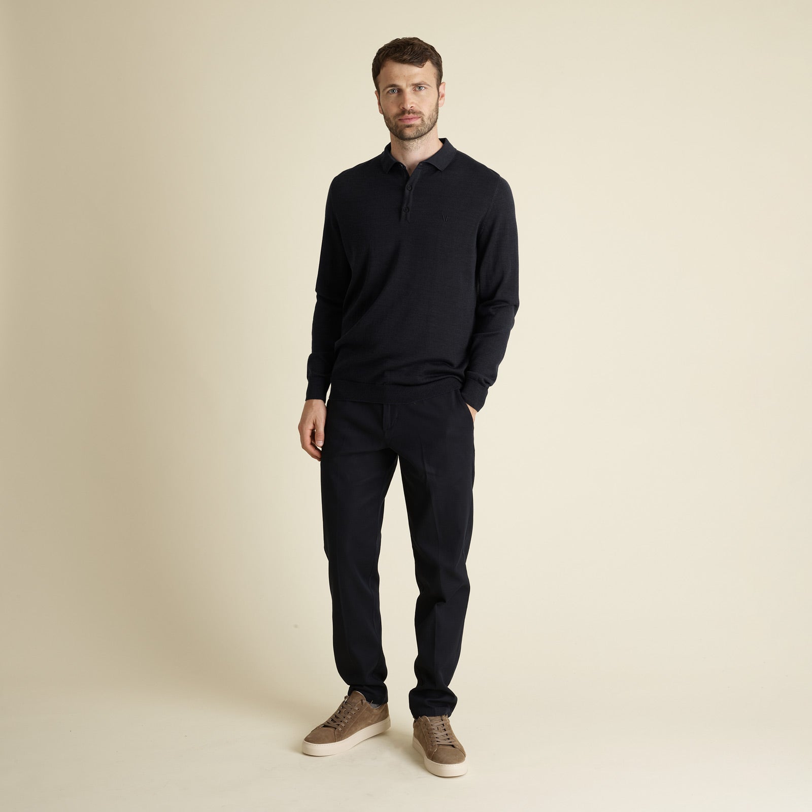 Single Knit Polo Strickpullover