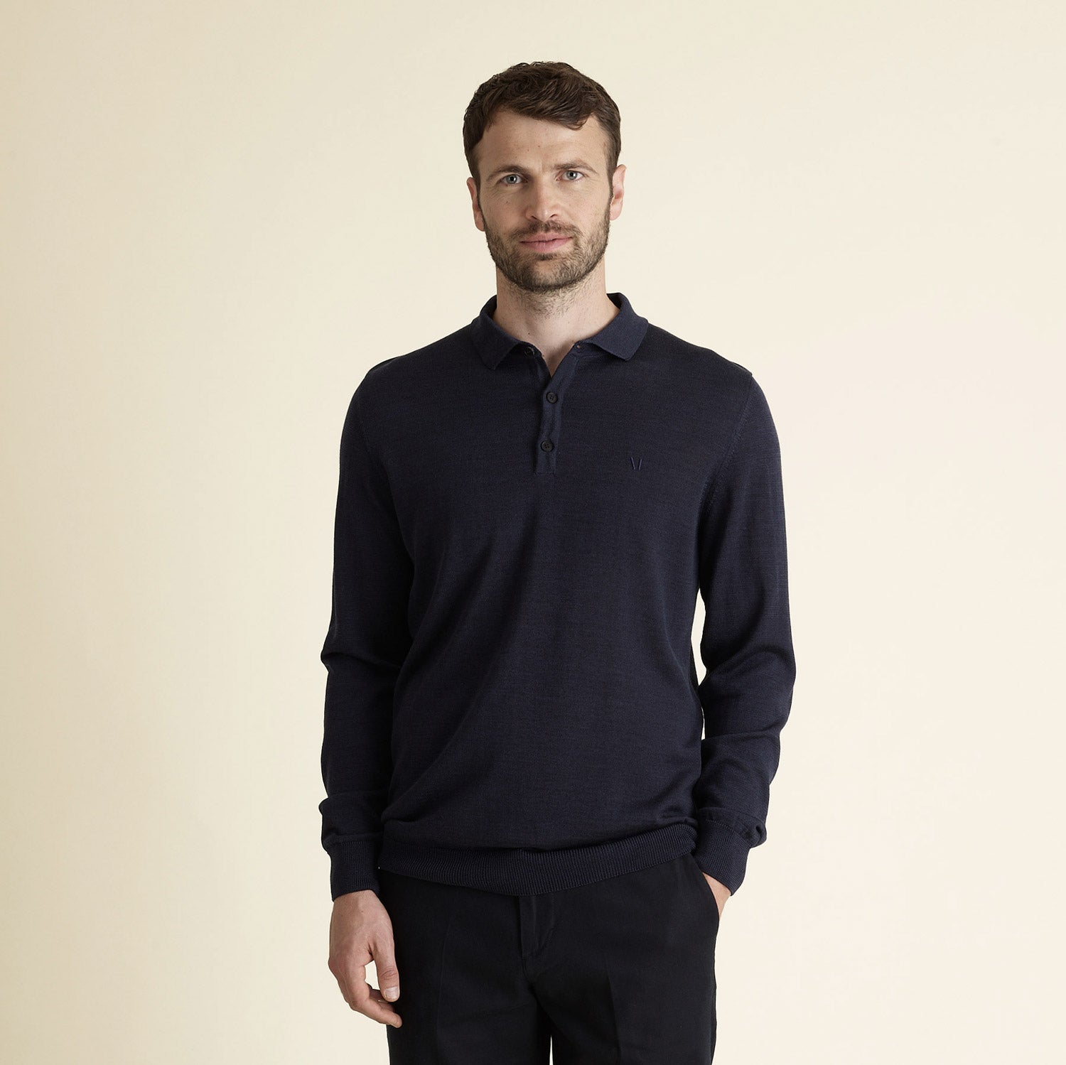 Strickpullover LEGNA-MERINO Polo Pullover Muntagnard #color_dark blue