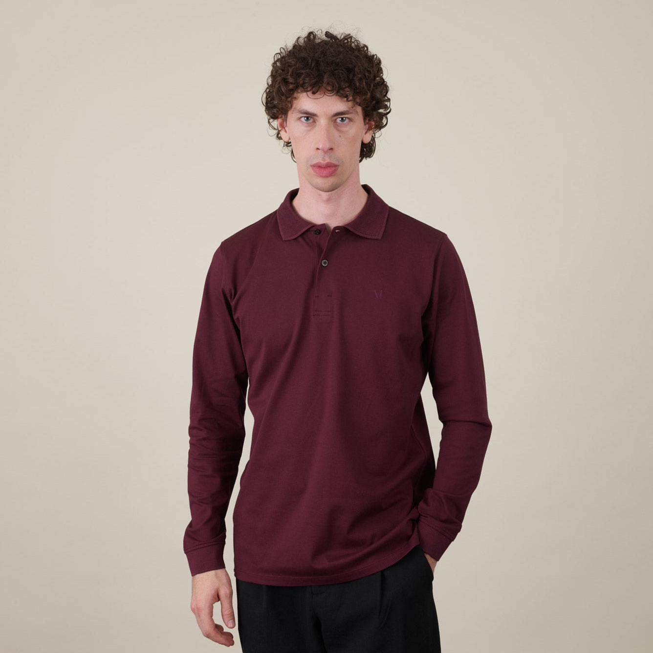 Longsleeve Piqué Polo Shirt_premium cotton #color_bordeaux