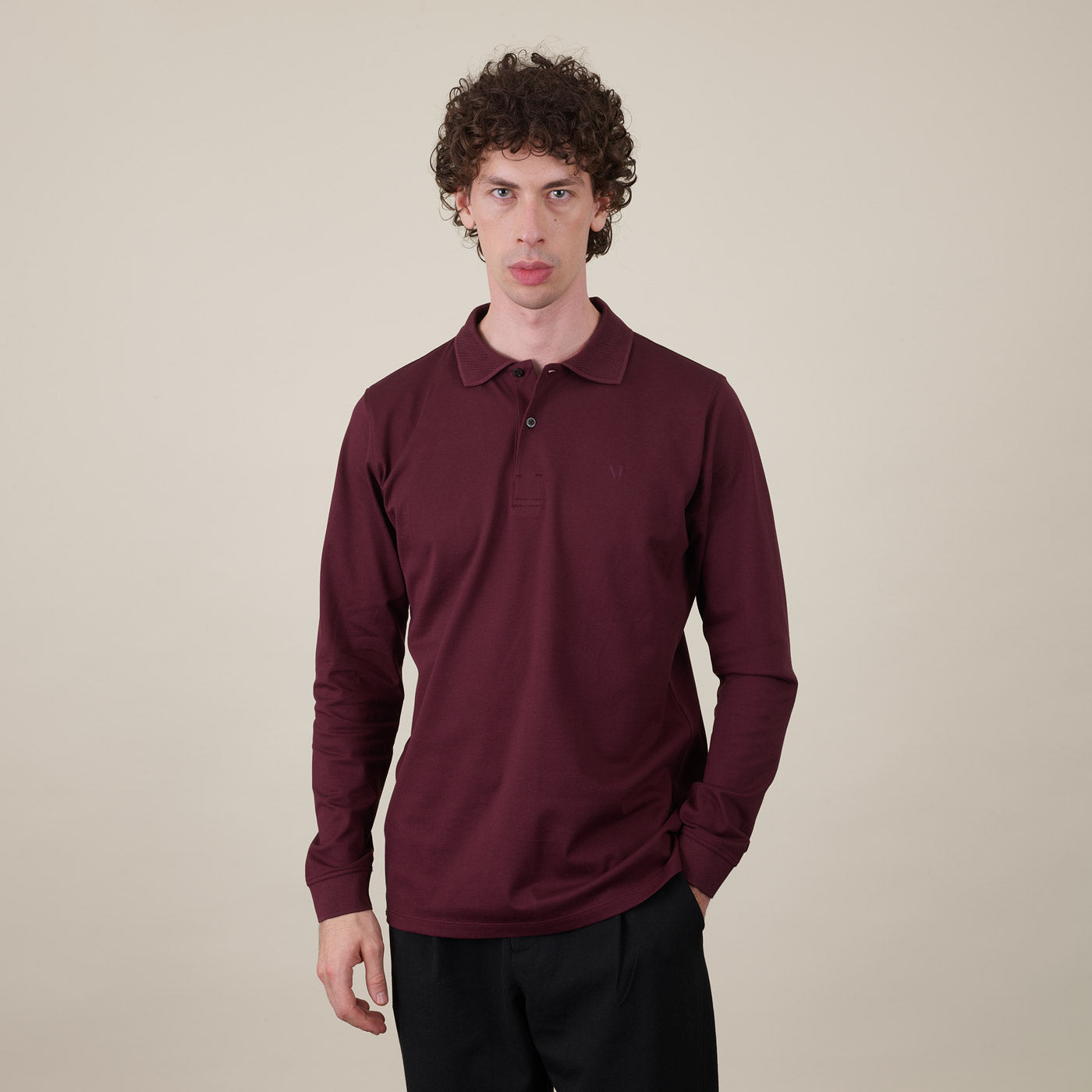 Longsleeve Piqué Polo Shirt_premium cotton #color_bordeaux