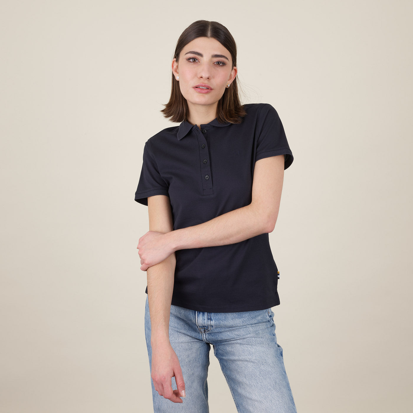 Poloshirt_premium cotton_women #color_dark blue