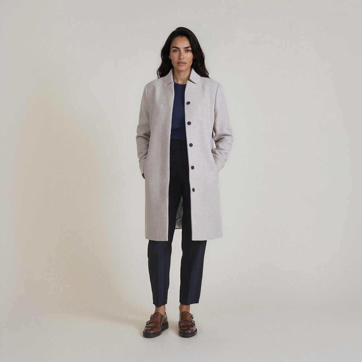 LANA-Coat_woman_light-grey_front-full #color_light beige